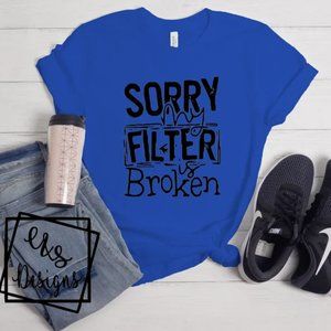 Blue unisex Bella Canvas Tee . Sorry my Filter is broken design